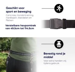 Canicross Looplijn Hond Met Heupriem Voor Hardlopen - Elastische Handsfree Hondenriem - Honden Trainingslijn - 150/210cm - Zwart -Hondenbenodigdheden 1200x1140 3
