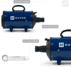 Nuvoo Professionele Hondenföhn / Waterblazer / Hondenborstel Met 3 Opzetstukken - Verstelbare Vermogen Tot 2200W - Warme / Koude Stand - Blauw 14 Nuvoo Professionele Hondenföhn / Waterblazer / Hondenborstel Met 3 Opzetstukken - Verstelbare Vermogen Tot 2200W - Warme / Koude Stand - Blauw -Hondenbenodigdheden 1200x1140 8