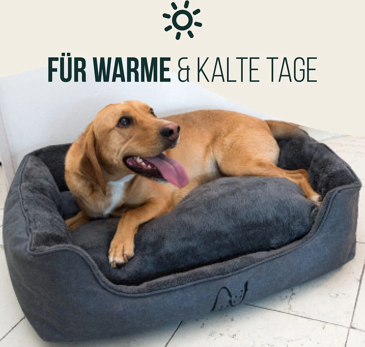 Happilax Wasbaar Hondenbed Met Omkeerbaar Kussen, Hondenmand Voor Kleine Honden, S - Grijs, Puppies Of Katten 4 Happilax Wasbaar Hondenbed Met Omkeerbaar Kussen, Hondenmand Voor Kleine Honden, S - Grijs, Puppies Of Katten - Afbeelding 2