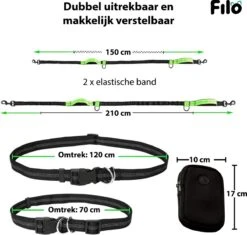 Filo Elastische Hondenriem Middel - Hardlopen En Wandelen - Hardloopriem Hond Handsfree Met Heuptasje - Looplijn Met Heupriem - Canicross Gordel Honden - Riemen - Heupgordel - Leiband -Hondenbenodigdheden 1200x1142 3