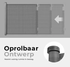 Château Animaux® - Tot 180cm Breed Traphekje Oprolbaar Hond - Stijlvolle Oplossing - Dieren Hek - Honden Hek -Hondenbenodigdheden 1200x1145 5