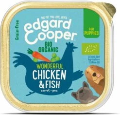 Hondenbenodigdheden 38 17x Edgard & Cooper Kuipje Vers Vlees Puppy Hondenvoer Bio Kip - Vis 100 Gr