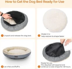 Hoppa! Hondenbed, Kattenbed, Donut, Ø 50 Cm, Lichtgrijs -Hondenbenodigdheden 1200x1150 12