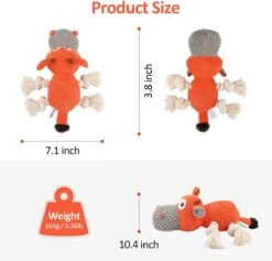 Merkloos Hondenknuffel - Interactief Piepspeelgoed Voor Honden - Teddy - Stoer Hondenkauwspeelgoed - Met Katoenen Materiaal En Gekreukt Papier - Hondenspeelgoed Voor Grote En Kleine Honden -Hondenbenodigdheden 1200x1150 21