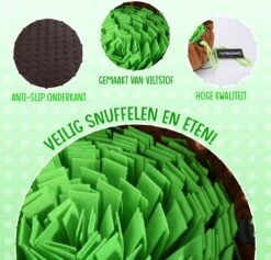 VEDIC® - XL Snuffelmat Groen/Bruin - Hondenspeelgoed- Antischrok - 45 CM - Hondenspeelgoed - Honden En Katten - Intelligentie - Slow Feeder - Voerbak -Hondenbenodigdheden 1200x1151 7
