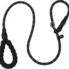 Nixnix - Honden Riem - 1,7cm - Zwart - 1,2cm Dik - Sliplijn - Nylon - Hondenriem - Verstelbaar - Jachtlijn Met Stop - Leiband -Hondenbenodigdheden 1200x1152