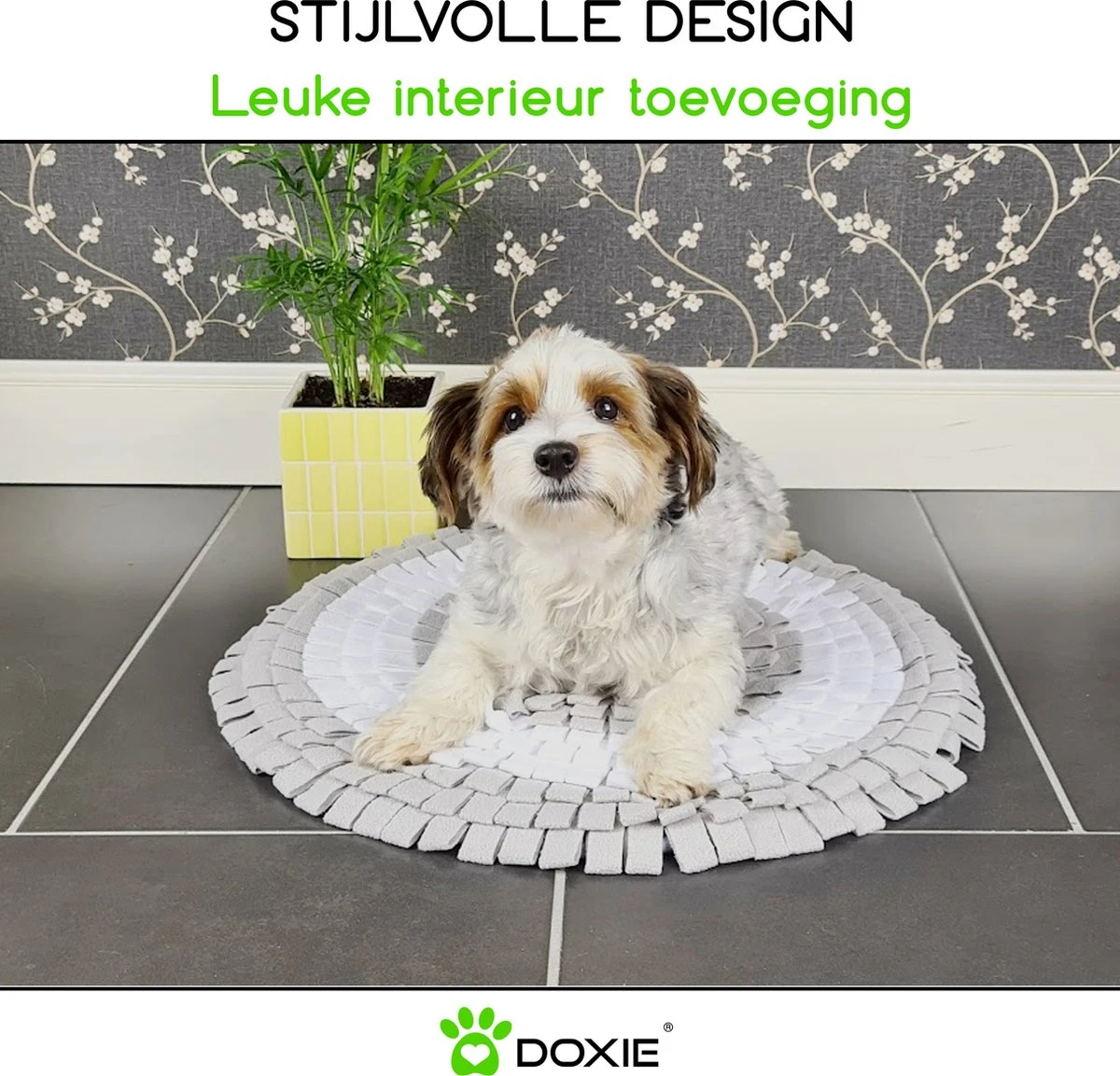 Doxie® Hondenspeelgoed – Speelgoed Hond – Snuffelmat – Antislip – Wasbaar – ⌀ 50 Cm – Lichtgrijs Met Wit 7 Doxie® Hondenspeelgoed – Speelgoed Hond – Snuffelmat – Antislip – Wasbaar – ⌀ 50 Cm – Lichtgrijs Met Wit - Afbeelding 5
