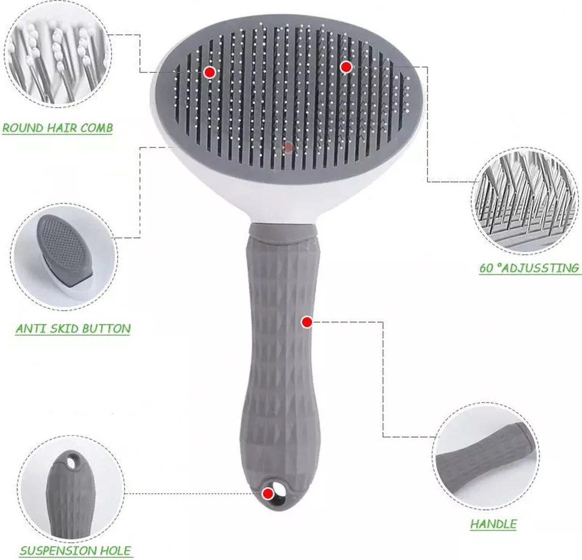 Lorell Pet Company Kattenborstel/Hondenborstel - Borstel Voor Langharig/kortharig -Hondenhaar En Kattenhaar Verwijderaar - Grijs 10 Lorell Pet Company Kattenborstel/Hondenborstel - Borstel Voor Langharig/kortharig -Hondenhaar En Kattenhaar Verwijderaar - Grijs - Afbeelding 8