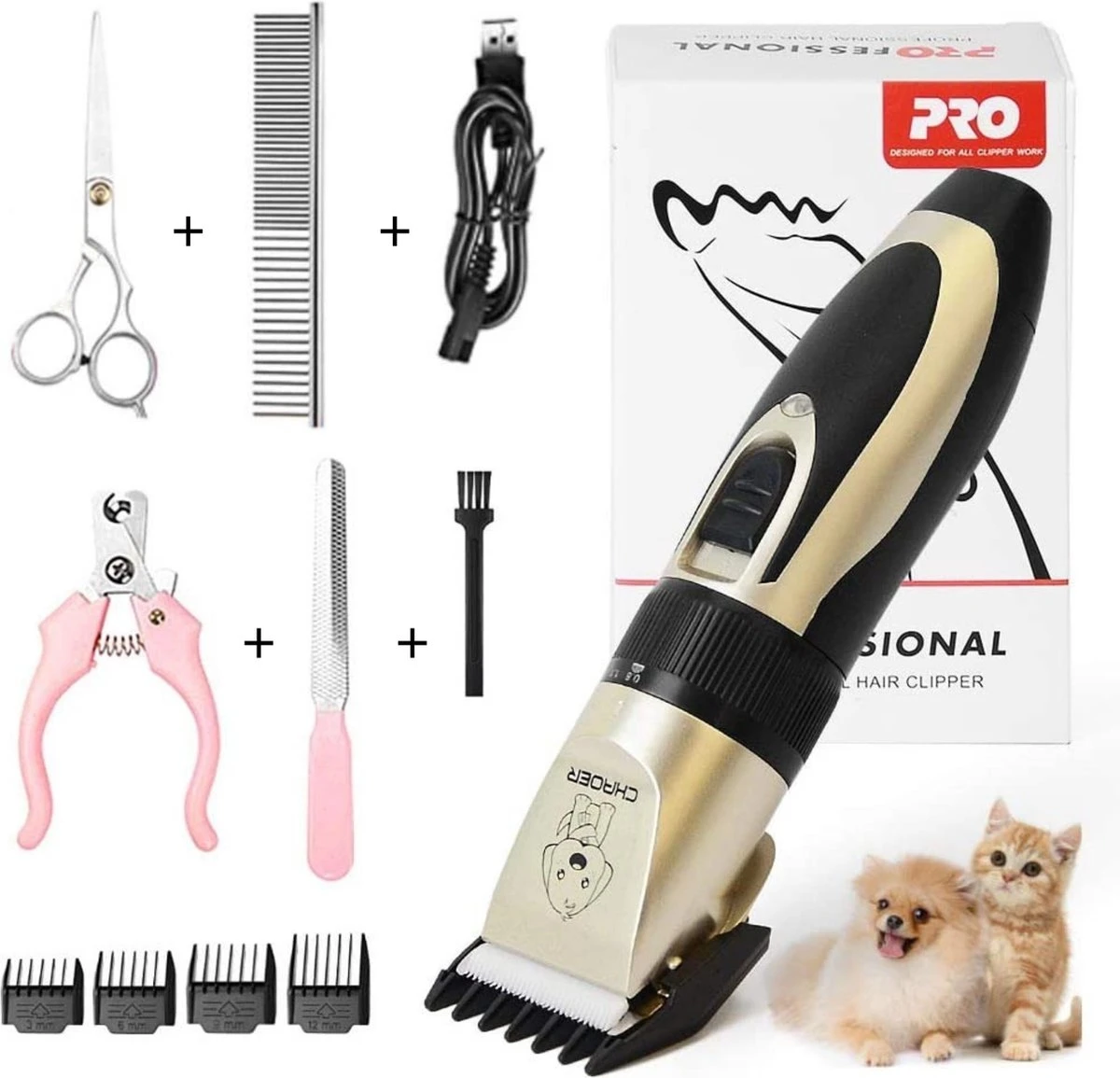 Thuys Hondentondeuse Set Voor Dikke Vacht - Tondeuse Set Voor Honden Draadloos - Set Voor Langharige Honden Met 4 Opzetstukken 3 Thuys Hondentondeuse Set Voor Dikke Vacht - Tondeuse Set Voor Honden Draadloos - Set Voor Langharige Honden Met 4 Opzetstukken