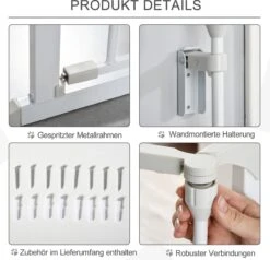 PawHut Afschermhek Voor Honden Veiligheidshek Hondenhek 3 Elementen Kunststof Wit D06-100V01 -Hondenbenodigdheden 1200x1156 4