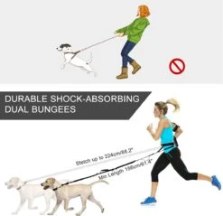 BOTC Looplijn Hond Met Heupriem Voor Hardlopen - Hondenriem - Zwart -Hondenbenodigdheden 1200x1161