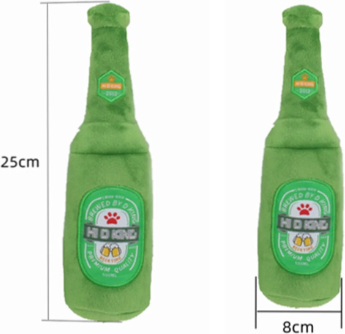 Hondenspeelgoed Flesje Bier 25cm - Hondenknuffel - Heineken Voor Honden 4 Hondenspeelgoed Flesje Bier 25cm - Hondenknuffel - Heineken Voor Honden - Afbeelding 2