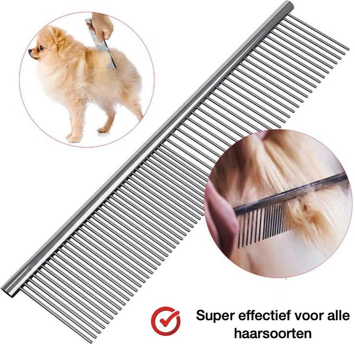 Merkloos Anti-Klit- Kam - Haarverwijderaar Voor Huisdieren - Pijnloos - Roestvrijstaal - Huisdiervriendelijk 4 Merkloos Anti-Klit- Kam - Haarverwijderaar Voor Huisdieren - Pijnloos - Roestvrijstaal - Huisdiervriendelijk - Afbeelding 2