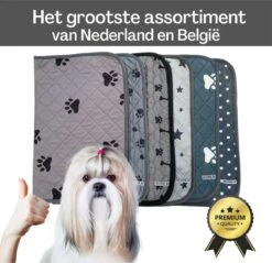 Sharon B - Puppy Training Pad - Plasmat - Beige Met Botjesprint - 80x90 Cm - Hondentoilet - Herbruikbaar - Wasbaar -Hondenbenodigdheden 1200x1163 10