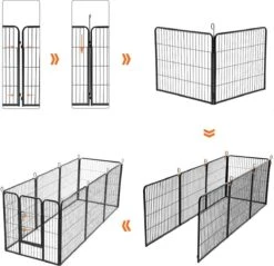 Hoppa! Hondenhekje - Puppyren - 160x160 Cm - 8 Delen Van 80 X 60 Cm - Vierkant, Rechthoek Of Achthoek Naar Keuze - Zwart 15 Hoppa! Hondenhekje - Puppyren - 160x160 Cm - 8 Delen Van 80 X 60 Cm - Vierkant, Rechthoek Of Achthoek Naar Keuze - Zwart -Hondenbenodigdheden 1200x1163 13