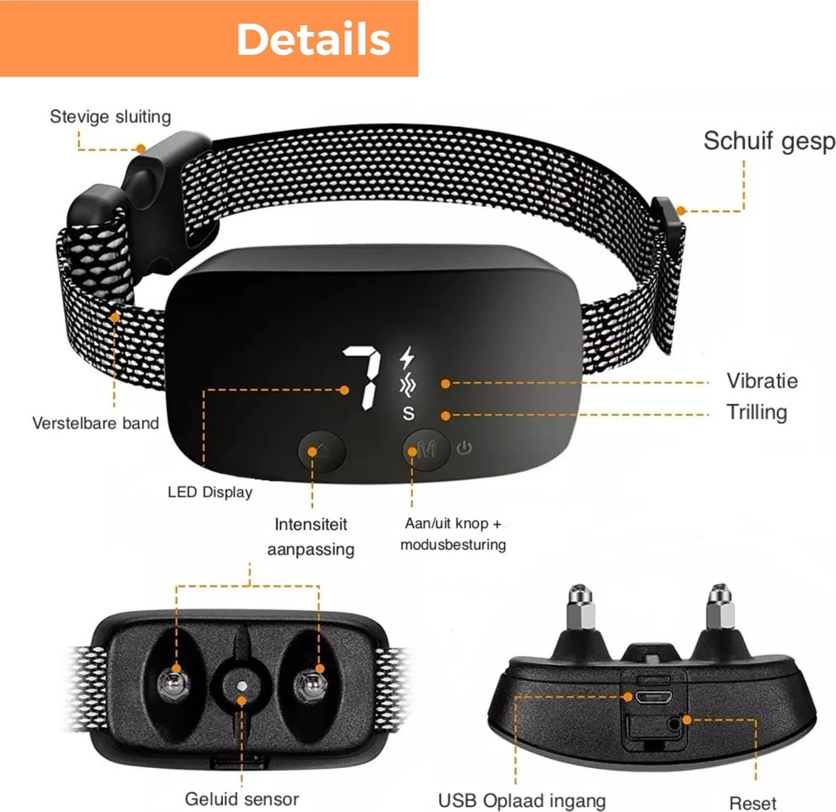 Amaeze Anti Blafband - Opvoedingshalsband Zonder Schok En Diervriendelijk – Blafband Voor Honden – Opvoedingshalsbanden - Voor Kleine En Grote Honden - Antiblafband Zonder Schok Waterdicht - Oplaadbaar - Vibratie En Audio 4 Amaeze Anti Blafband - Opvoedingshalsband Zonder Schok En Diervriendelijk – Blafband Voor Honden – Opvoedingshalsbanden - Voor Kleine En Grote Honden - Antiblafband Zonder Schok Waterdicht - Oplaadbaar - Vibratie En Audio - Afbeelding 2