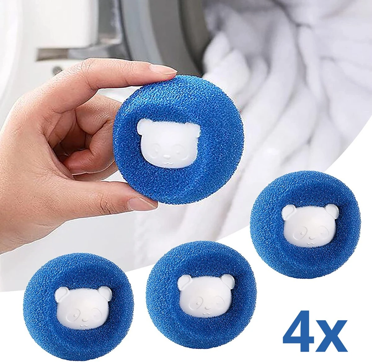 Merkloos Wasdrogerbollen - Haarverwijderaar Huisdieren - Haarvanger Wasmachine - Wasbollen - Drogerbollen - 4 Keer 3 Merkloos Wasdrogerbollen - Haarverwijderaar Huisdieren - Haarvanger Wasmachine - Wasbollen - Drogerbollen - 4 Keer