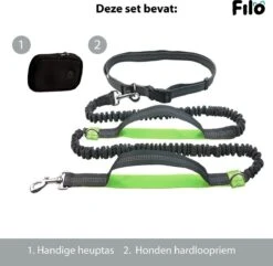 Filo Elastische Hondenriem Groot - Hardlopen En Wandelen - Hardloopriem Hond Handsfree Met Heuptasje - Looplijn Met Heupriem - Canicross Gordel Honden - Riemen - Heupgordel - Leiband -Hondenbenodigdheden 1200x1170 1
