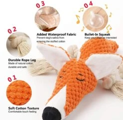 BoDutch Honden Knuffel - Vos - Puppyknuffel - Knisperoortjes - Met Piep - Oranje - 36 Cm - Hondenspeelgoed -Hondenbenodigdheden 1200x1172 16