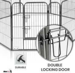 MaxxPet Puppyren - Hondenbench - Hondenren- Puppyren Met 8 Kennelpanelen - Staal -80 X 80 Cm Ø 210 Cm -Hondenbenodigdheden 1200x1172 5