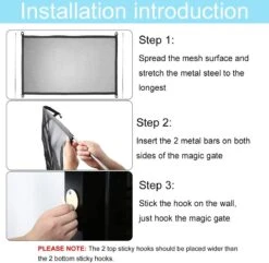 Merkloos ACE Pets – Oprolbaar Hondenrek Voor Binnen - Traphekje Hond Zonder Boren - Veiligheidshek Deurhekje - 180 X 72 Cm - Zwart -Hondenbenodigdheden 1200x1172 7