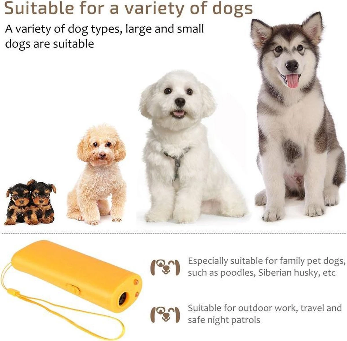 Merkloos Diervriendelijke Ultrasone Anti-Blaf Apparaat - Effectieve Hondentrainer - Anti Blaf Middel - Ultrasone Hondentrainer - Honden Clickertraining - Trainingshulp 5 Merkloos Diervriendelijke Ultrasone Anti-Blaf Apparaat - Effectieve Hondentrainer - Anti Blaf Middel - Ultrasone Hondentrainer - Honden Clickertraining - Trainingshulp - Afbeelding 3