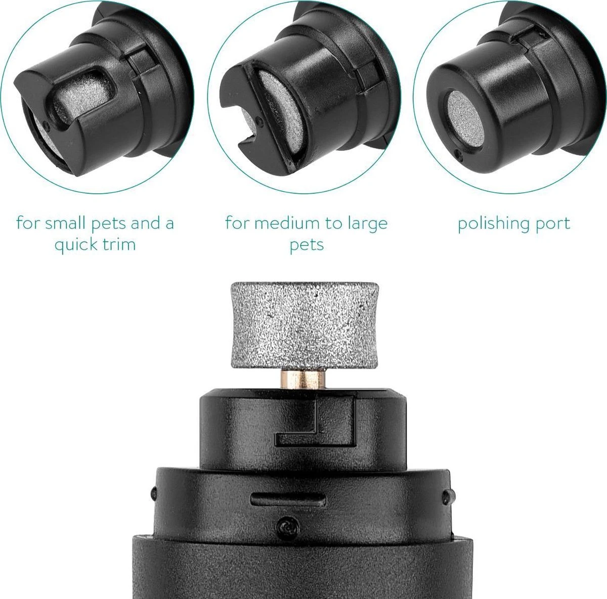 Navaris Elektrische Nagelvijl Voor Huisdieren - Met Diamanten Vijlkop - Voor Honden, Katten En Konijnen - Ook Voor Vogelsnavels - Draadloos 6 Navaris Elektrische Nagelvijl Voor Huisdieren - Met Diamanten Vijlkop - Voor Honden, Katten En Konijnen - Ook Voor Vogelsnavels - Draadloos - Afbeelding 4