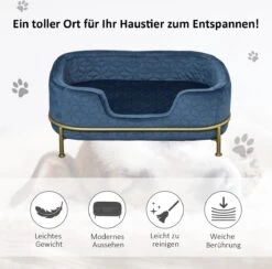 PawHut Hondenbank Met Rugleuning Huisdierenbank Met Metalen Poten Hondenbed Kattenbank D04-157 -Hondenbenodigdheden 1200x1185 10