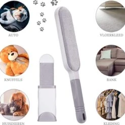 Pet Lovers - Huisdierhaar Verwijderaar - Dierenhaar Verwijderaar - Pluizenborstel - Kledingborstel - Haarverwijderaar - Ontpluizer - Honden En Kattenhaar Verwijderaar - + GRATIS Draagbare Haarverwijderaar -Hondenbenodigdheden 1200x1193 4