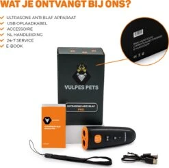 Vulpes Pets® Ultrasone Anti Blaf Apparaat – 3-in-1 Anti Blaf Apparaat Pro - Diervriendelijk & Zonder Schok - Alternatief Anti Blafband - Voor Kleine & Grote Honden - Audio - Flashlight - USB-Oplaadbaar -Hondenbenodigdheden 1200x1195 18