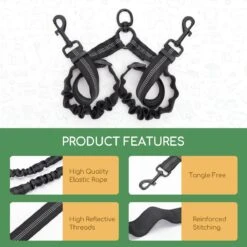 Nobleza Splitter Hondenriem - Dubbel Aanlijnriem Voor Honden - Splitter Verstelbaar - Zwart -Hondenbenodigdheden 1200x1200 1031