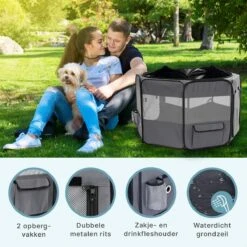 Puppyren - Hondenren - Opvouwbaar - Ook Geschikt Voor Katten En Knaagdieren - Maat M - Grijs - (ØxH) 91x52 Cm 11 Puppyren - Hondenren - Opvouwbaar - Ook Geschikt Voor Katten En Knaagdieren - Maat M - Grijs - (ØxH) 91x52 Cm -Hondenbenodigdheden 1200x1200 1101