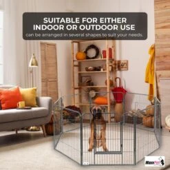 MaxxPet Puppyren - Hondenbench - Hondenren- Puppyren Met 8 Kennelpanelen - Staal -80 X 80 Cm Ø 210 Cm -Hondenbenodigdheden 1200x1200 1106