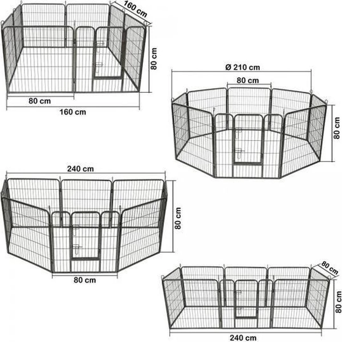 Merkloos Premium Puppyren - 80 Cm Hoog - 640 Cm Omtrek - Hondenren - Hondenhok - Grijs Hamerslag 4 Merkloos Premium Puppyren - 80 Cm Hoog - 640 Cm Omtrek - Hondenren - Hondenhok - Grijs Hamerslag - Afbeelding 2
