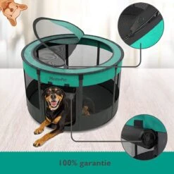 Meisterpet - Opvouwbare Puppyren Rond - (Ø X H) 115 X 58 Cm - Met Gratis Dieren Verzorging Set -Hondenbenodigdheden 1200x1200 1155