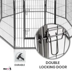 MaxxPet Puppyren - Hondenbench - Hondenren- Puppyren Met 8 Kennelpanelen - Staal -80 X 100 Cm Ø 210 Cm -Hondenbenodigdheden 1200x1200 1166