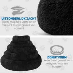 Pawzle Hondenmand - Donut Hondenkussen - Kattenmand - Bed Voor Honden & Katten - Wasbaar - 120cm - Zwart 14 Pawzle Hondenmand - Donut Hondenkussen - Kattenmand - Bed Voor Honden & Katten - Wasbaar - 120cm - Zwart -Hondenbenodigdheden 1200x1200 1271