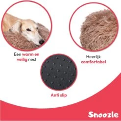 Snoozle Donut Hondenmand - Zacht En Luxe Hondenkussen - Wasbaar - Fluffy - Hondenmanden - 100cm - XXL - Dark Coffee -Hondenbenodigdheden 1200x1200 1292