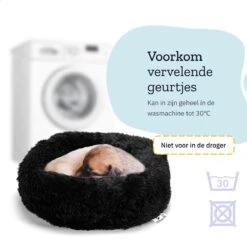 All 4 Pets Supply® Hondenmand Donut - Kattenmand - Maat XS - Geschikt Voor Honden/katten Tot 30 Cm - Hondenkussen - Zwart -Hondenbenodigdheden 1200x1200 1313