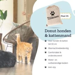 All 4 Pets Supply® Hondenmand Donut - Kattenmand - Maat XS - Geschikt Voor Honden/katten Tot 30 Cm - Hondenkussen - Zwart -Hondenbenodigdheden 1200x1200 1315