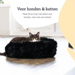 All 4 Pets Supply® Hondenmand Donut - Kattenmand - Maat XS - Geschikt Voor Honden/katten Tot 30 Cm - Hondenkussen - Zwart -Hondenbenodigdheden 1200x1200 1316