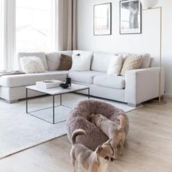 District 70 FUZZ - Hondenmand Comfortabel En Zacht Pluche - Zand, Oudroze, Donkergrijs En Lichtgrijs In S/M/L/XL - Maat: Medium, Kleur: Zand -Hondenbenodigdheden 1200x1200 1513