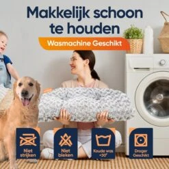 Happysnoots Hondenkussen 70 X 50cm - Hondenbed - Donut Dog Bed - Fluffy - Grijs - Wasbaar -Hondenbenodigdheden 1200x1200 1539