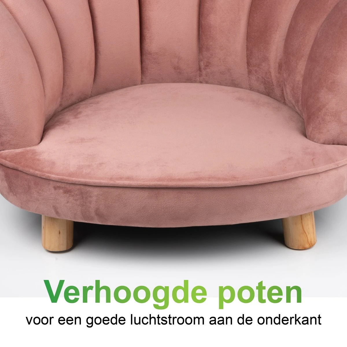 Maxxpro Katten- En Hondenstoel - Roze - Verhoogd Met Houten Poten - Fluweel Materiaal - 61.5 X 52 X 33 CM - Huisdieren Tot 80 KG 4 Maxxpro Katten- En Hondenstoel - Roze - Verhoogd Met Houten Poten - Fluweel Materiaal - 61.5 X 52 X 33 CM - Huisdieren Tot 80 KG - Afbeelding 2
