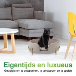 Maxxpro Pet Bed - Huisdieren Tot 80KG - Zacht Fluwelen Kussen - Verhoogd Katten- En Hondenbed - Grijs - 60,5 X 40,5 X 23,5 Cm -Hondenbenodigdheden 1200x1200 1584