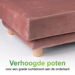 Maxxpro Katten- En Hondenbank - Roze - Verhoogd Met Houten Poten - Fluweel Materiaal - 90 X 44 X 34 CM - Huisdieren Tot 80 KG -Hondenbenodigdheden 1200x1200 1586