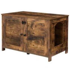 Houten Kattenhuis - Kattenkast Voor Binnen & Buiten - Kattenhok - Kattenhuisje Hout Met Deur En Gat - Hondenhok Voor Kleine Honden - 80 X 50 X 55 Cm -Hondenbenodigdheden 1200x1200 1622