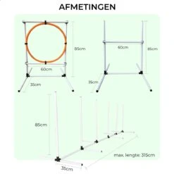 AYOO Agility Voor De Hond - Honden Training - Honden Behendigheid Set - Hondenparcours - Training Huisdieren - Honden Agility Set - Slalom - Horde - Draagzak - Agility Set - Oranje - Wit - GRATIS Speeltouw -Hondenbenodigdheden 1200x1200 1720