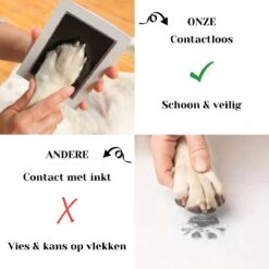 NOVOB® Fotolijst Met Inktafdruk - Pootafdruk Hond - Contactloos - Paw Print - Hondenspeelgoed - Afdruk Huisdier - Cadeau - 23.5 X 29 Cm | Wit -Hondenbenodigdheden 1200x1200 1794