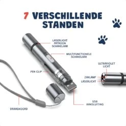Laserpen - USB Oplaadbaar - Kattenspeeltjes - 7 Verschillende Standen - Laserlampje - RVS Zilver - Laser Pointer 13 Laserpen - USB Oplaadbaar - Kattenspeeltjes - 7 Verschillende Standen - Laserlampje - RVS Zilver - Laser Pointer -Hondenbenodigdheden 1200x1200 1829